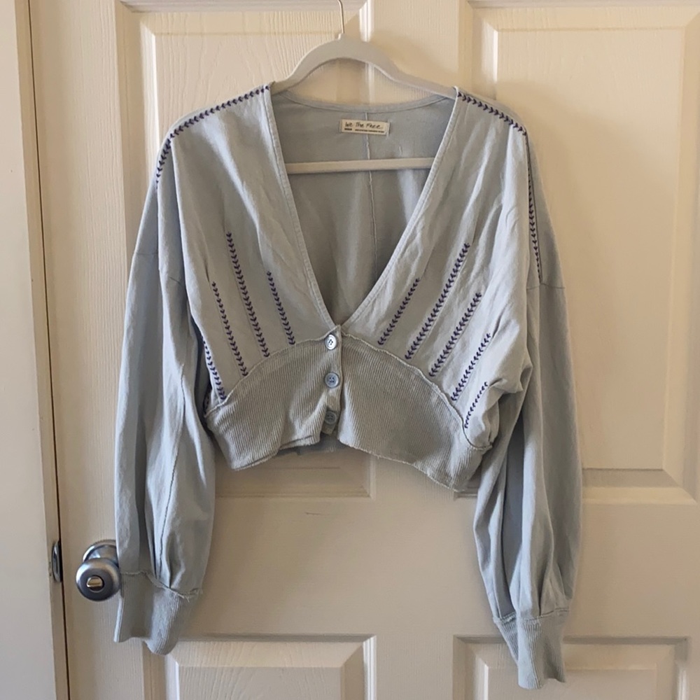 Long sleeve cropped blouse